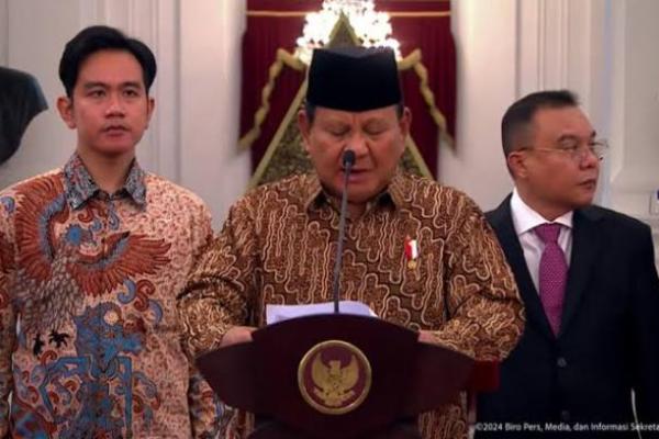 Presiden RI Prabowo Subianto Umumkan Susunan Menteri Kabinet 2024-2029