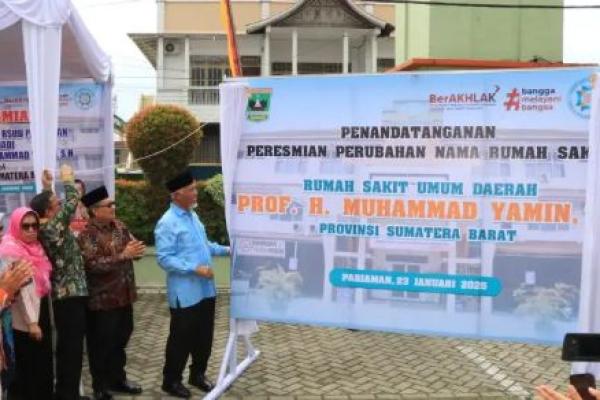 RSUD Pariaman Ganti Nama jadi RSUD Prof H Muhammad Yamin